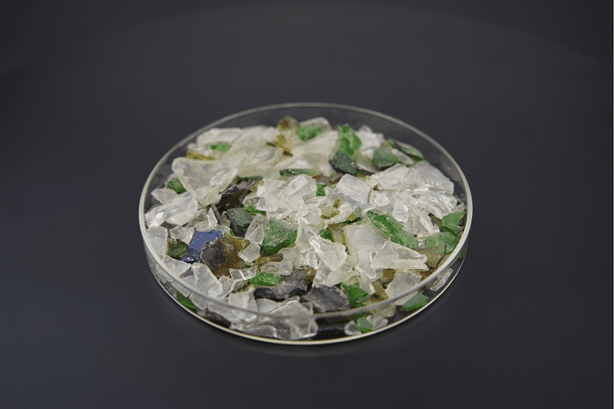 Probendarstellung: Zerkleinertes Glas, fein